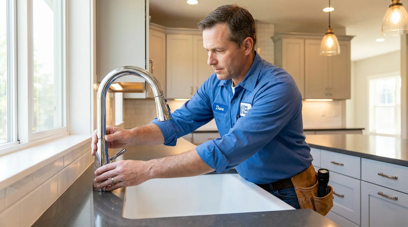 Kitchen faucet installation by Johns Plumbing LLC in Jasonville